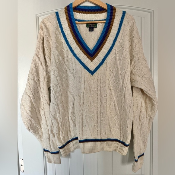 Vintage 90’s Men's Cream Sweater Knit Sweater. Size XL - Picture 1 of 6